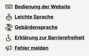 Links zur Barrierefreiheit