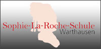 Das Bild zeigt das Logo der Sophie-La-Roche-Schule in Warthausen mit einem stilisierten Hintergrund.
